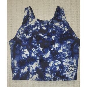 NAUTICA Competition Women's Sports Bra Crop Top Blue Logo Running Size Med